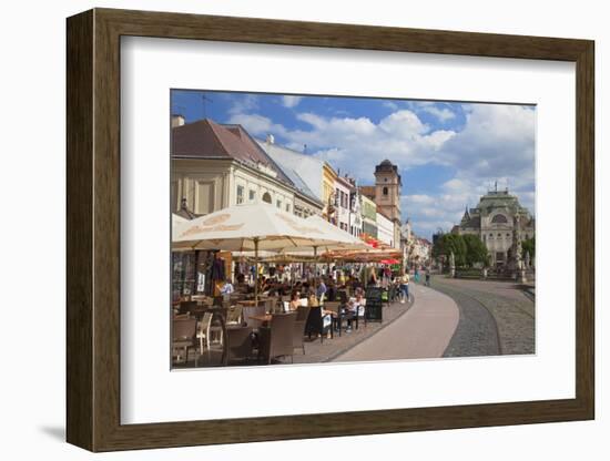 Outdoor Cafes in Hlavne Nam (Main Square), Kosice, Kosice Region, Slovakia, Europe-Ian Trower-Framed Photographic Print