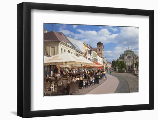 Outdoor Cafes in Hlavne Nam (Main Square), Kosice, Kosice Region, Slovakia, Europe-Ian Trower-Framed Photographic Print