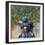 Outdoor Carnival Scenery with Person in Disguise-prill-Framed Photographic Print