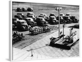 Outdoor Church Service with Cars Parked Behind, USA, 1950s-null-Framed Photographic Print