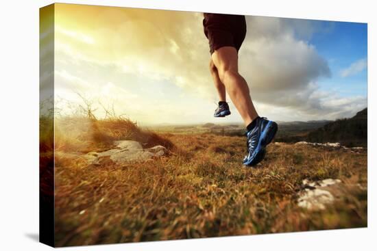 Outdoor Cross-Country Running in Early Sunrise Concept for Exercising, Fitness and Healthy Lifestyl-Flynt-Stretched Canvas