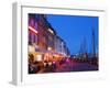 Outdoor Dining and Boats in Nyhavn Harbour, Copenhagen, Denmark, Scandinavia, Europe-Christian Kober-Framed Photographic Print