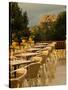 Outdoor Dining at Hotel Des Roches Rouges, Sunset on Les Calanches, Piana, Corsica, France-Trish Drury-Stretched Canvas