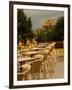 Outdoor Dining at Hotel Des Roches Rouges, Sunset on Les Calanches, Piana, Corsica, France-Trish Drury-Framed Photographic Print