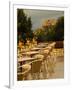 Outdoor Dining at Hotel Des Roches Rouges, Sunset on Les Calanches, Piana, Corsica, France-Trish Drury-Framed Photographic Print