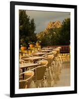 Outdoor Dining at Hotel Des Roches Rouges, Sunset on Les Calanches, Piana, Corsica, France-Trish Drury-Framed Photographic Print