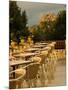 Outdoor Dining at Hotel Des Roches Rouges, Sunset on Les Calanches, Piana, Corsica, France-Trish Drury-Mounted Photographic Print