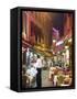 Outdoor Dining in Narrow Street of Restaurants, Brussels, Belgium, Europe-Christian Kober-Framed Stretched Canvas