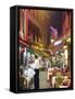 Outdoor Dining in Narrow Street of Restaurants, Brussels, Belgium, Europe-Christian Kober-Framed Stretched Canvas