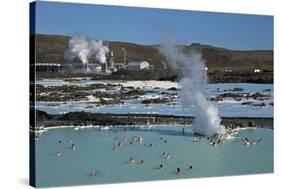 Outdoor Geothermal Swimming Pool and Power Plant at the Blue Lagoon, Iceland, Polar Regions-Peter Barritt-Stretched Canvas