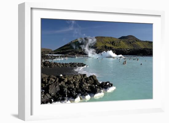 Outdoor Geothermal Swimming Pool and Power Plant at the Blue Lagoon, Iceland, Polar Regions-Peter Barritt-Framed Photographic Print