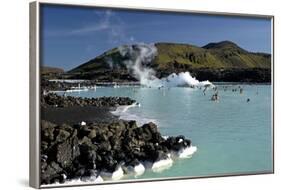 Outdoor Geothermal Swimming Pool and Power Plant at the Blue Lagoon, Iceland, Polar Regions-Peter Barritt-Framed Photographic Print