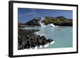 Outdoor Geothermal Swimming Pool and Power Plant at the Blue Lagoon, Iceland, Polar Regions-Peter Barritt-Framed Photographic Print