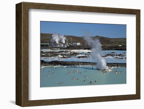 Outdoor Geothermal Swimming Pool and Power Plant at the Blue Lagoon, Iceland, Polar Regions-Peter Barritt-Framed Photographic Print