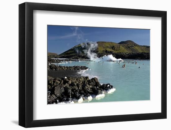 Outdoor Geothermal Swimming Pool and Power Plant at the Blue Lagoon, Iceland, Polar Regions-Peter Barritt-Framed Premium Photographic Print