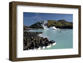 Outdoor Geothermal Swimming Pool and Power Plant at the Blue Lagoon, Iceland, Polar Regions-Peter Barritt-Framed Photographic Print