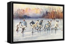 Outdoor Ice Hockey-null-Framed Stretched Canvas