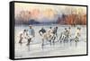 Outdoor Ice Hockey-null-Framed Stretched Canvas