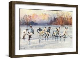 Outdoor Ice Hockey-null-Framed Art Print