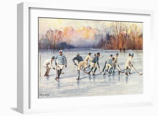 Outdoor Ice Hockey-null-Framed Art Print