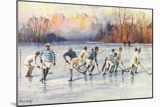 Outdoor Ice Hockey-null-Mounted Art Print