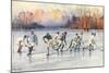 Outdoor Ice Hockey-null-Mounted Art Print