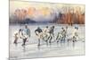 Outdoor Ice Hockey-null-Mounted Art Print