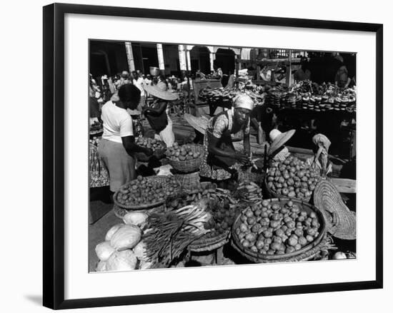 Outdoor Market in Port-Au-Prince, Haiti, 1986-null-Framed Photographic Print