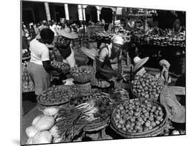 Outdoor Market in Port-Au-Prince, Haiti, 1986-null-Mounted Photographic Print