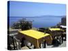 Outdoor Restaurant, Monemvasia, Greece-Connie Ricca-Stretched Canvas