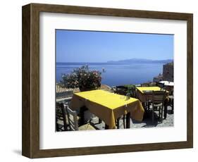 Outdoor Restaurant, Monemvasia, Greece-Connie Ricca-Framed Photographic Print