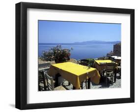 Outdoor Restaurant, Monemvasia, Greece-Connie Ricca-Framed Photographic Print