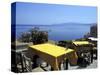 Outdoor Restaurant, Monemvasia, Greece-Connie Ricca-Stretched Canvas