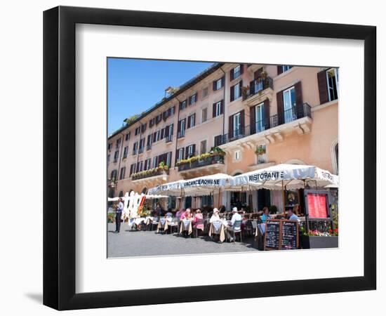 Outdoor Restaurant, Piazza Navona, Rome, Lazio, Italy, Europe-Adina Tovy-Framed Photographic Print