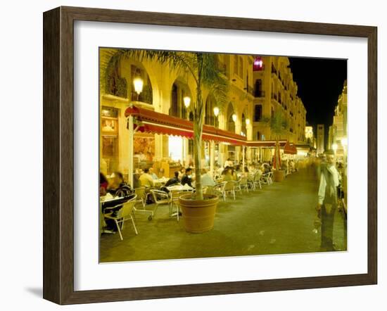 Outdoor Restaurants at Night in Downtown Area of Central District, Beirut, Lebanon, Middle East-Gavin Hellier-Framed Photographic Print