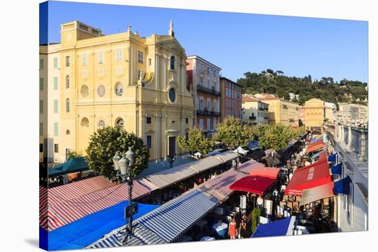 Outdoor Restaurants Set Up in Cours Saleya-Amanda Hall-Stretched Canvas