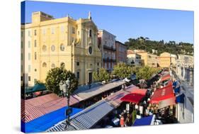 Outdoor Restaurants Set Up in Cours Saleya-Amanda Hall-Stretched Canvas