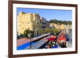 Outdoor Restaurants Set Up in Cours Saleya-Amanda Hall-Framed Photographic Print