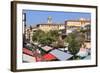 Outdoor Restaurants Set Up in Cours Saleya-Amanda Hall-Framed Photographic Print