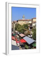 Outdoor Restaurants Set Up in Cours Saleya-Amanda Hall-Framed Photographic Print