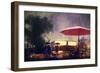 Outdoor Shop in the Park at Rainy Night,Digital Painting-Tithi Luadthong-Framed Art Print