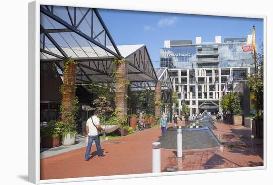 Outdoor Shopping Mall in Britomart Precinct, Auckland, North Island, New Zealand, Pacific-Ian-Framed Photographic Print