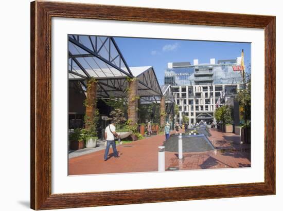 Outdoor Shopping Mall in Britomart Precinct, Auckland, North Island, New Zealand, Pacific-Ian-Framed Photographic Print