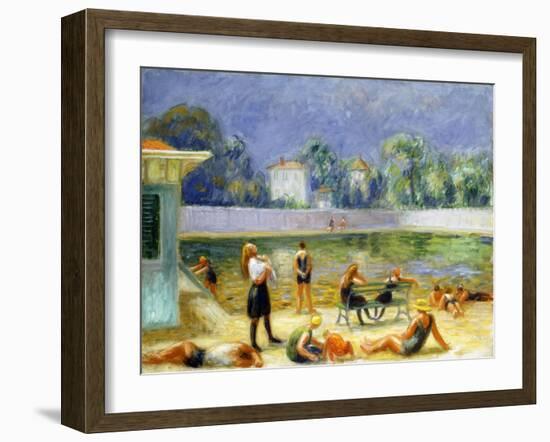 Outdoor Swimming Pool-William James Glackens-Framed Giclee Print