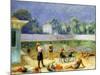 Outdoor Swimming Pool-William James Glackens-Mounted Giclee Print