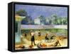 Outdoor Swimming Pool-William James Glackens-Framed Stretched Canvas
