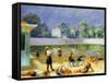 Outdoor Swimming Pool-William James Glackens-Framed Stretched Canvas