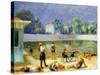 Outdoor Swimming Pool-William James Glackens-Stretched Canvas