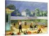 Outdoor Swimming Pool-William James Glackens-Stretched Canvas