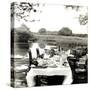 Outdoor Table Setting with Man's Head-Curtis Moffat-Stretched Canvas